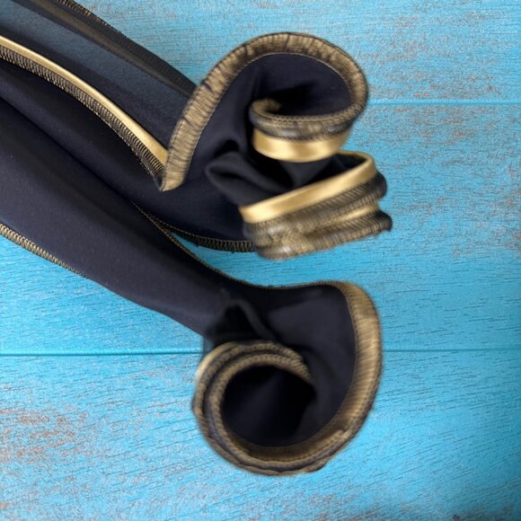 Tammy Child Scarf Silk and Organza Cornflower Black & Gold - Picture 2 of 7